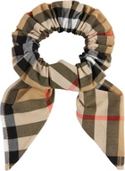Burberry Kids Beige Check Cotton Scrunchie