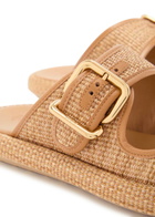 Tods Sandalo Leather-trim Raffia Sandals Brown