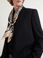 Burberry - Logo-Print Checked Silk-Twill Scarf