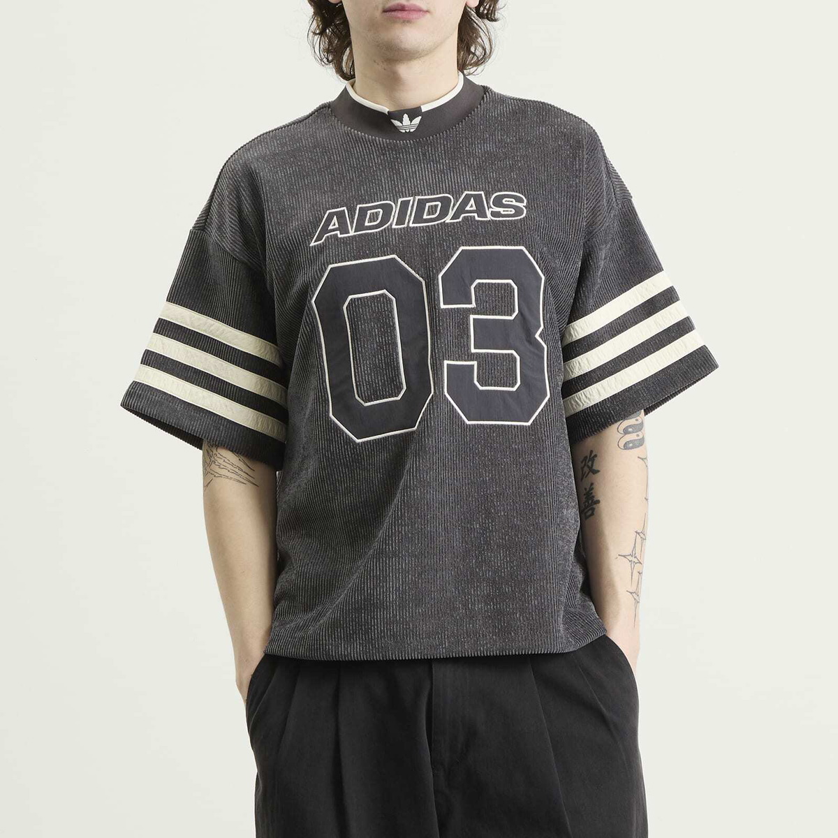 Adidas Men's Knit Firebird Jersey in Utility Black