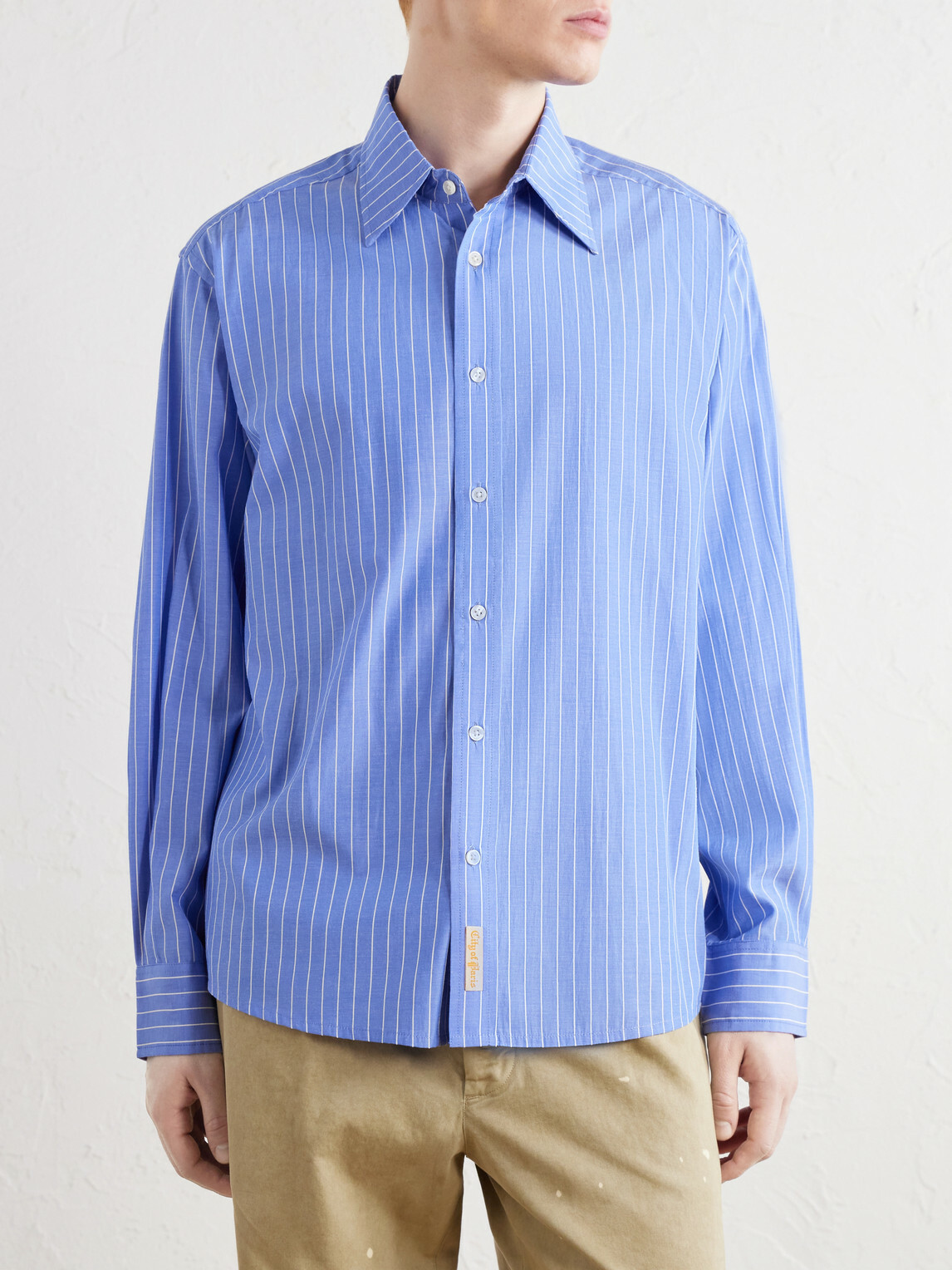 BODE - Striped Cotton-Poplin Shirt - Blue
