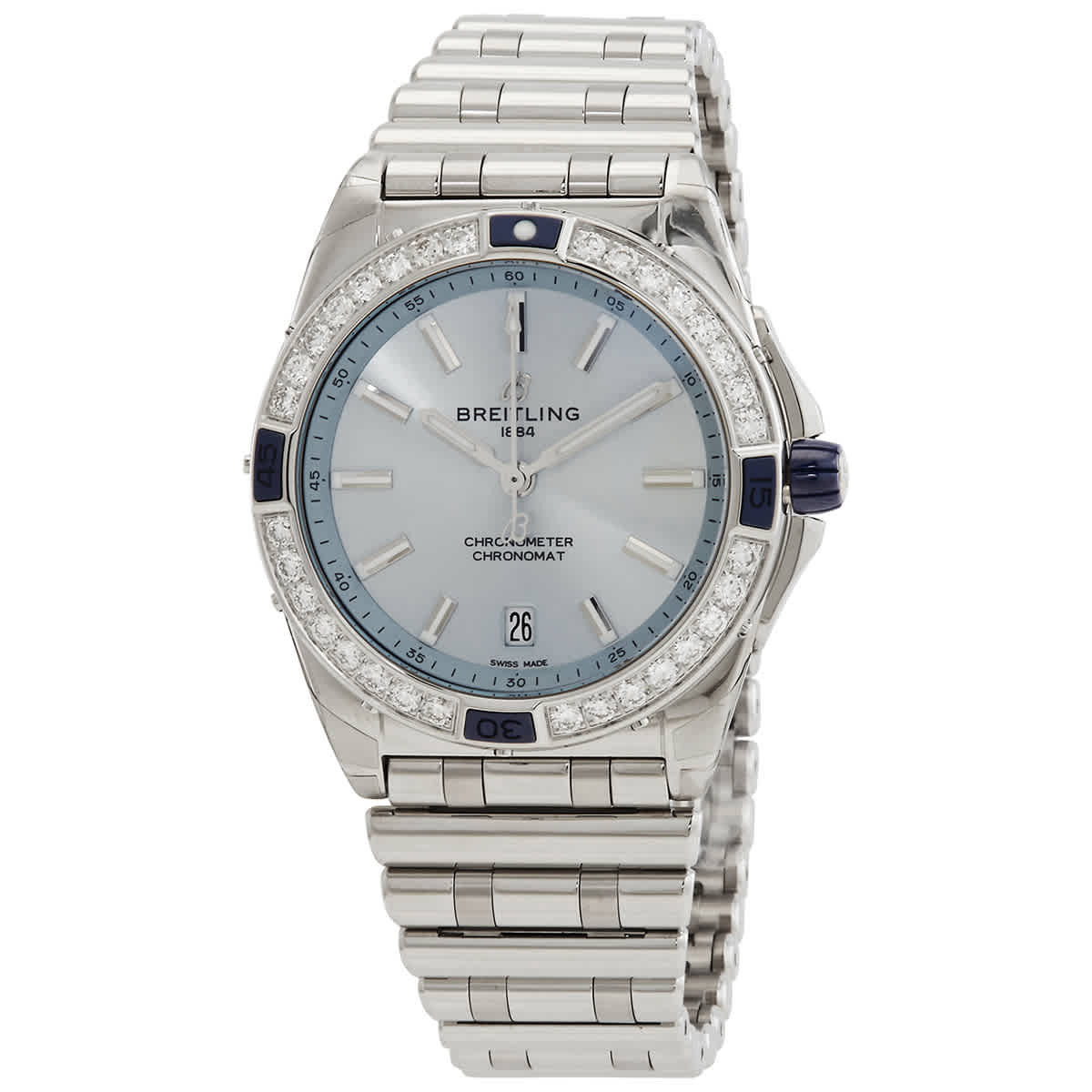 Breitling Chronomat Automatic Chronometer Diamond Blue Dial Unisex Watch A17356531C1A1