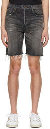 Saint Laurent Black Denim Straight Shorts