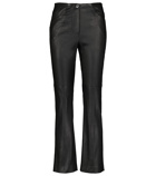 Brunello Cucinelli - High-rise leather bootcut pants