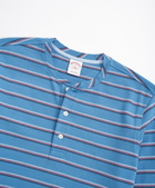 Brooks Brothers Men's Striped Cotton Pique Henley | Blue