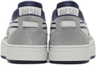 Diesel Gray & Blue S-Ukiyo Low X Sneakers