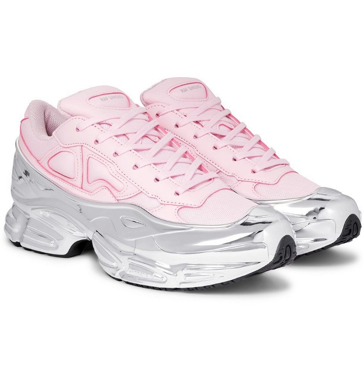 Photo: Raf Simons - adidas Originals Mirrored Ozweego Sneakers - Pink