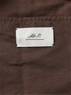 Mr P. - Garment-Dyed Cotton and Linen-Blend Twill Overshirt - Brown