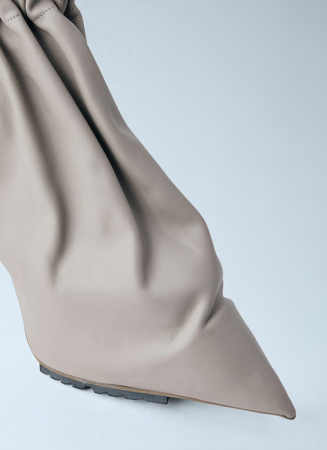Rick Owens Taquito Gathered Leather Ankle Boots