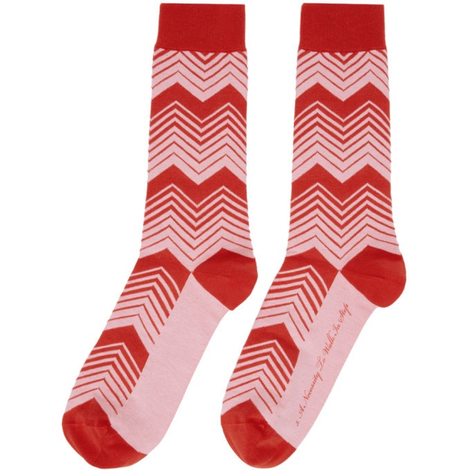 SSENSE WORKS SSENSE Exclusive Jeremy O. Harris Red and Pink Print Socks