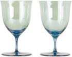 Luisa Beccaria Green & Blue Shade Wine Glass Set