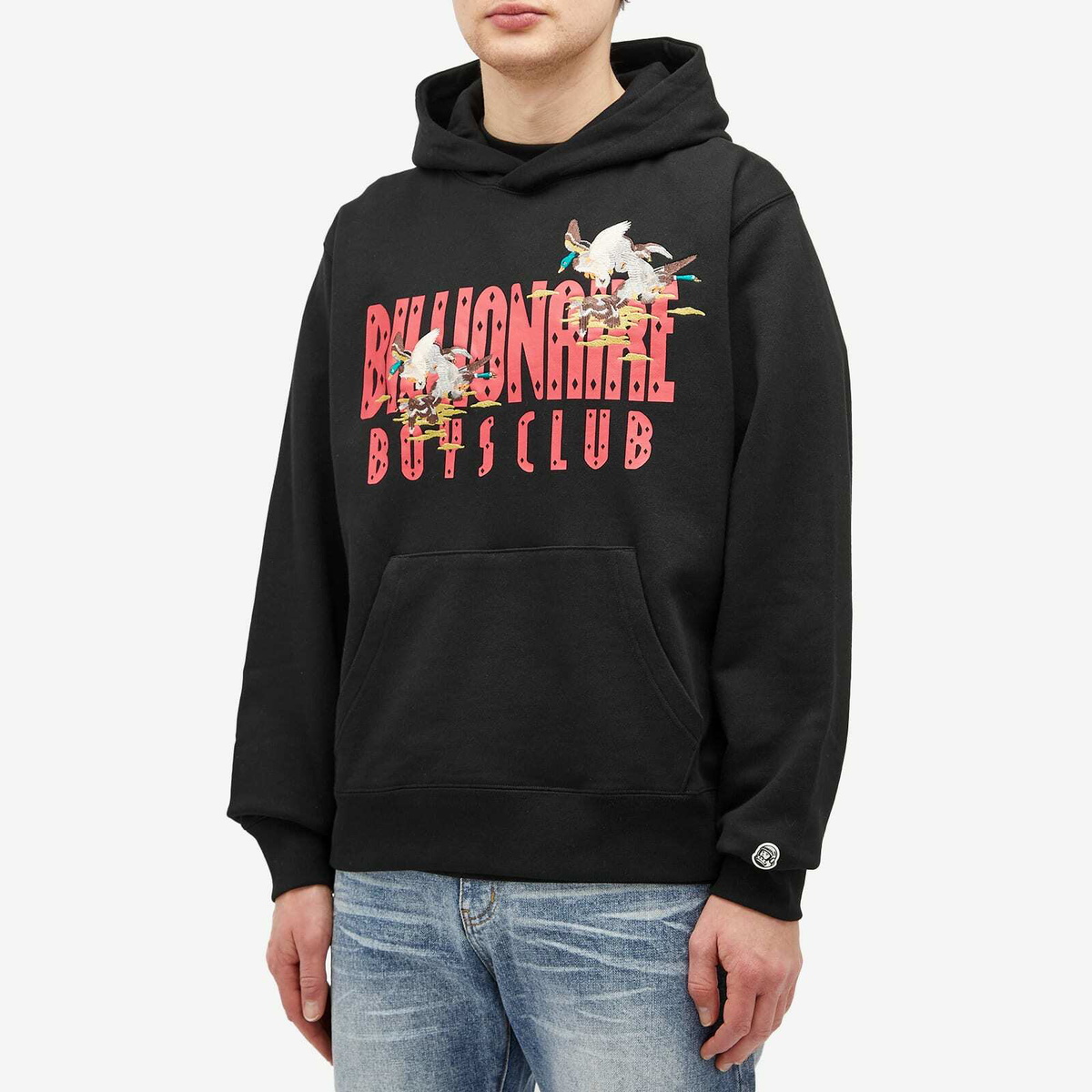Billionaire Boys Club Men's Duck Embroidered Straight Logo Hoodie in Black