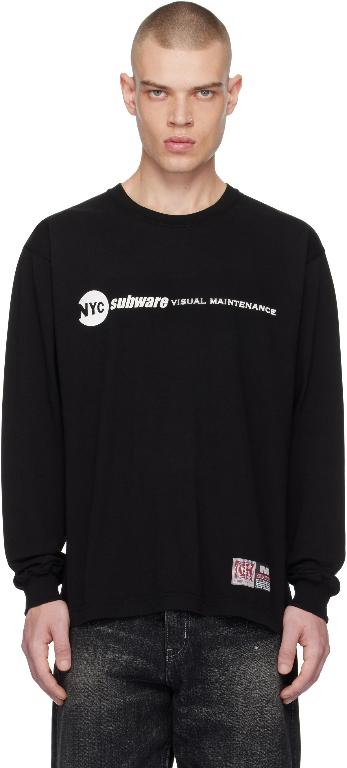 トップス NEIGHBORHOOD x Subware . Tee LS-3 Black Neighborhood Black Subware Edition NH LS-3 T-shirt Neighborhood