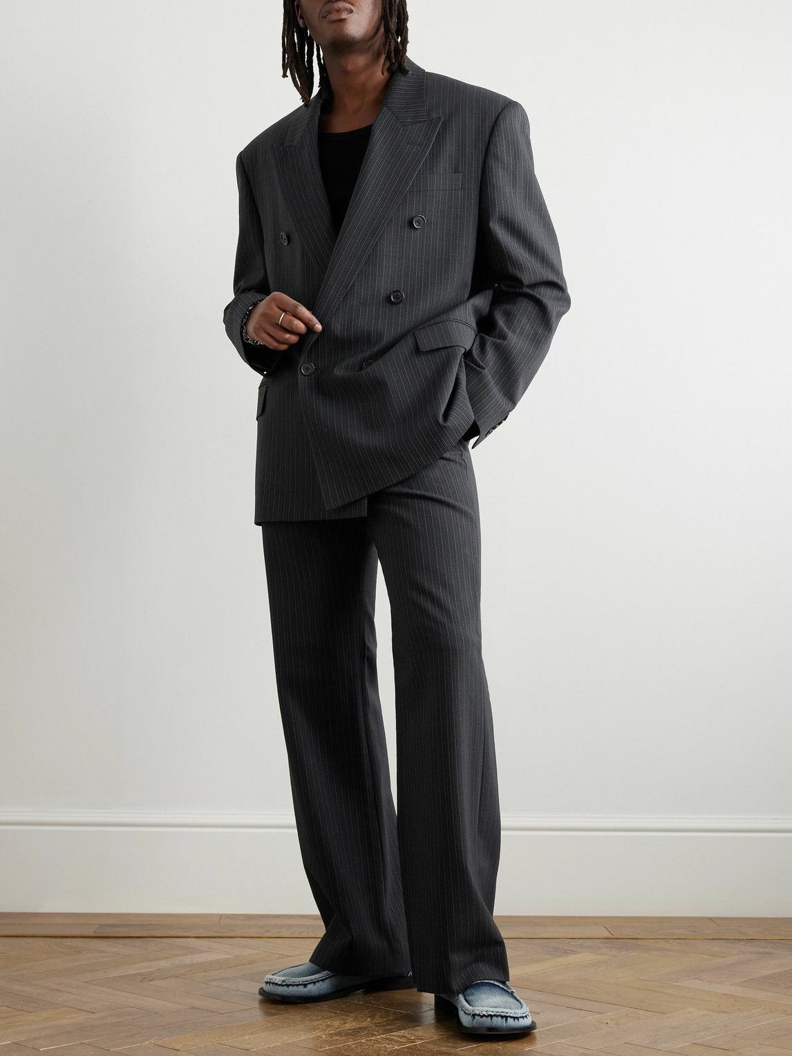 Acne Studios - Jarvel Double-Breasted Pinstriped Wool-Blend Suit