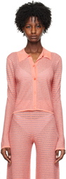 REMAIN Birger Christensen Orange Button-Up Cardigan