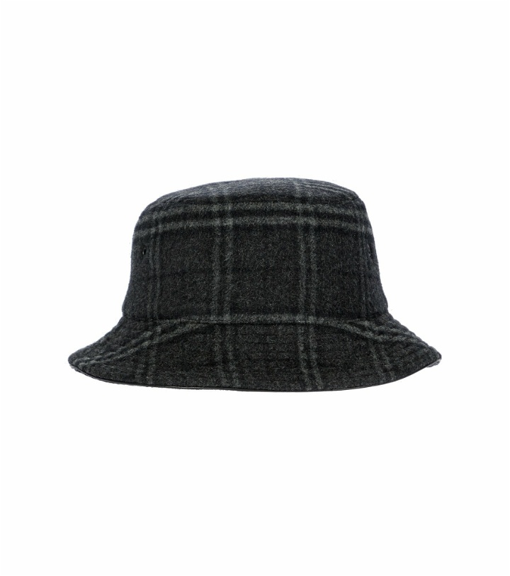 Photo: Burberry - Wool and cashmere checked bucket hat