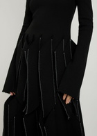 A.W.A.K.E Mode Laser-cut Wool-blend Midi Dress Black