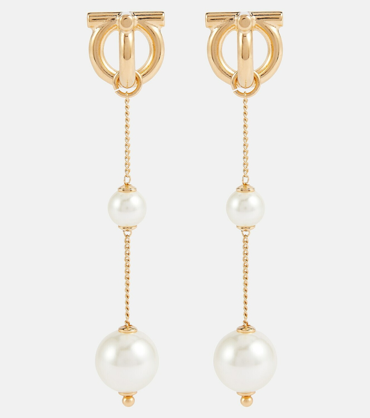 Salvatore Ferragamo Star Dangle Pearl Post Earrings