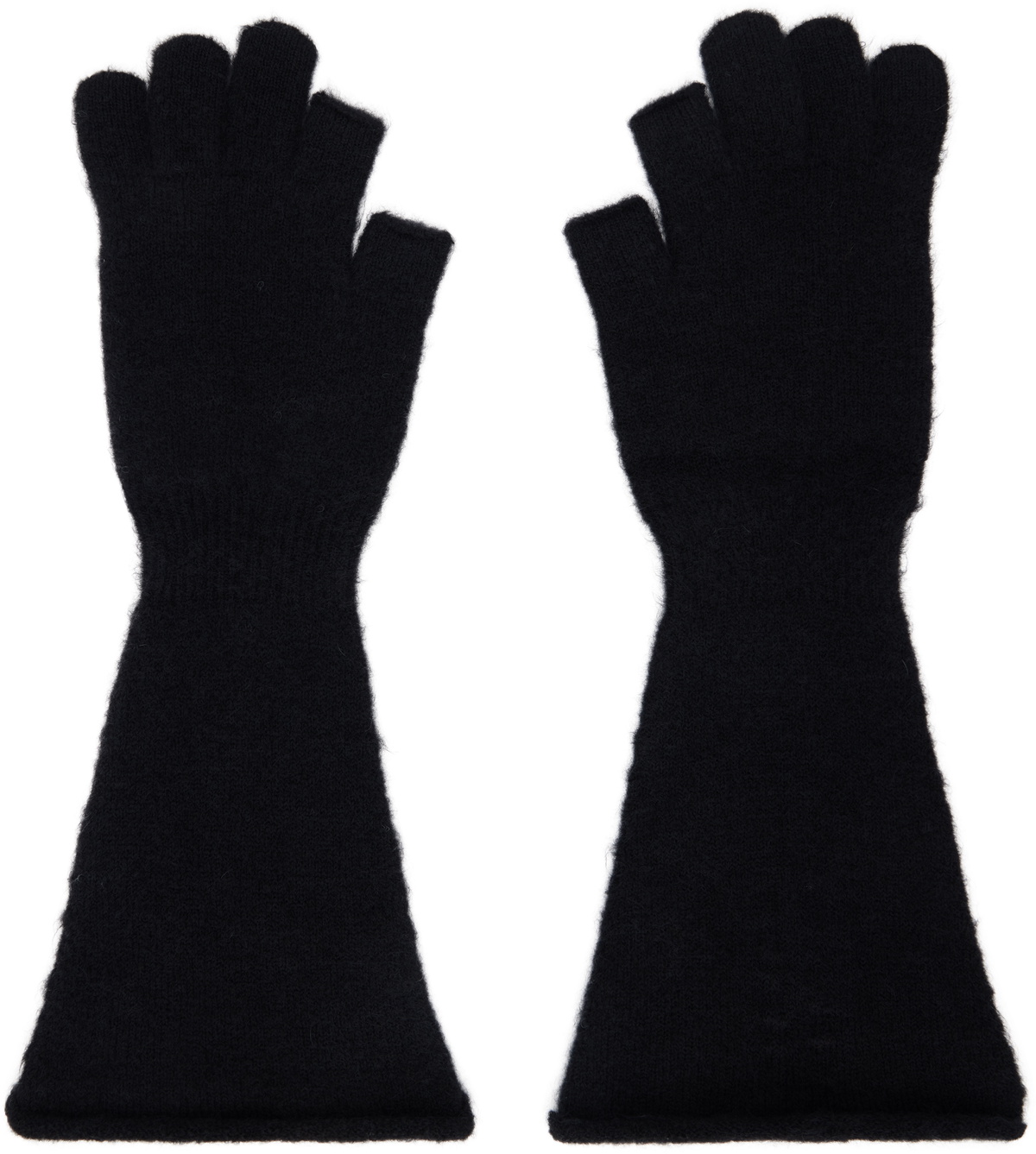 Rick Owens Black Porterville Alpaca Knit Gloves Rick Owens