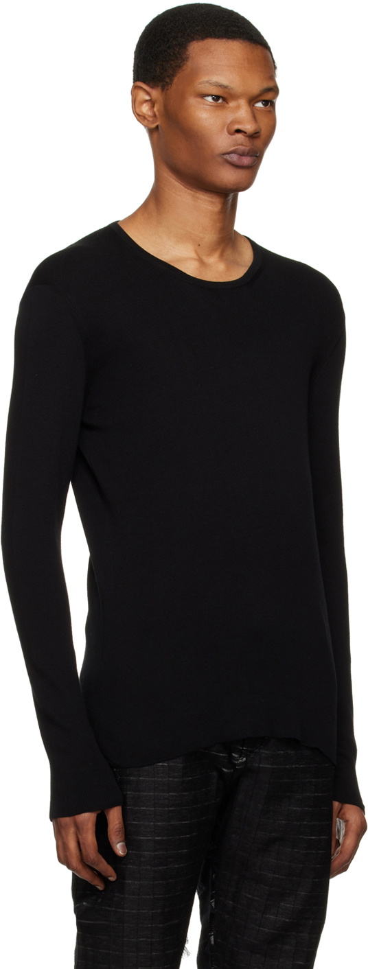 Label Under Construction Black Ribbed Sweater