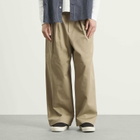 BEAMS Men's New Wide Pleated Chino in Beige