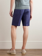 Loro Piana - Straight-Leg Linen Drawstring Bermuda Shorts - Blue