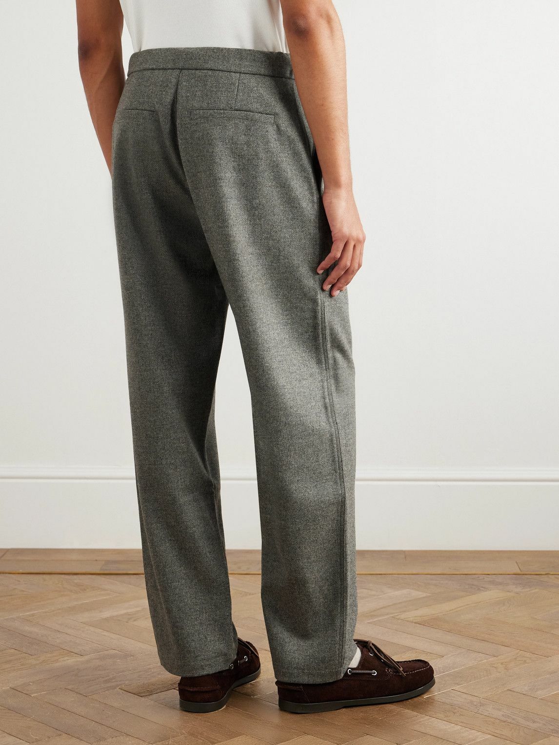 De Bonne Facture - Lounge Straight-Leg Wool Trousers - Gray