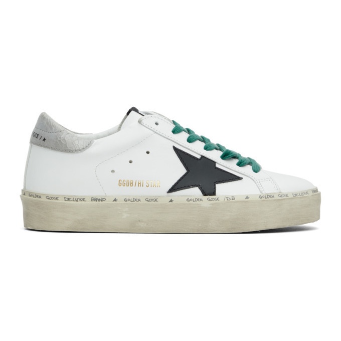 Photo: Golden Goose White and Grey Hi Star Sneakers