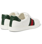 Gucci - Ace Crocodile-Trimmed Leather Sneakers - Men - White