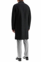 HARRIS WHARF LONDON single-breasted pressed wool coat Grey