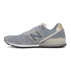 New Balance Grey and Gold 996 Sneakers
