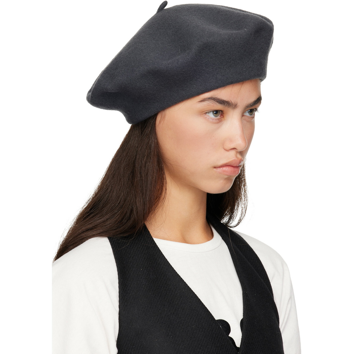 Maison Margiela Gray 4-Stitch Wool Beret