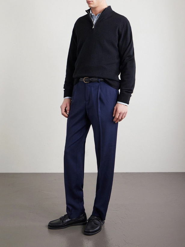 Photo: Sunspel - Cashmere Half-Zip Sweater - Black