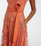 Elie Saab Embroidered lace and tulle cocktail dress
