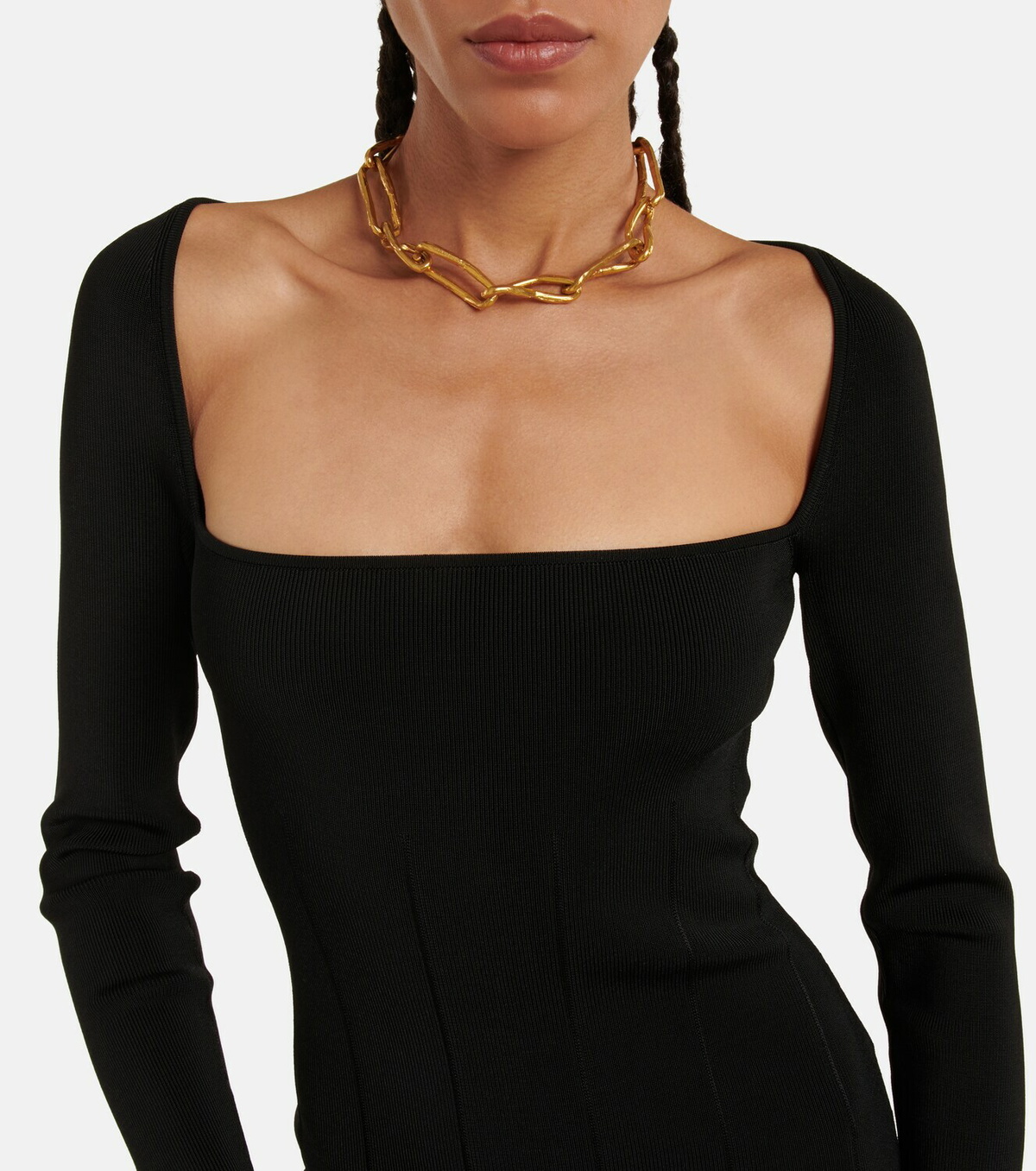 Galvan Atalanta ribbed-knit midi dress Galvan
