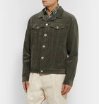 Brunello Cucinelli - Sea Island Cotton and Cashmere-Blend Corduroy Trucker Jacket - Green