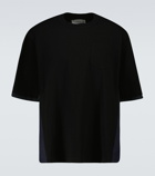 Sacai Technical short-sleeved cotton T-shirt