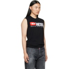 Diesel Black Chest Logo Print Tank Top