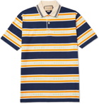 GUCCI - Striped Logo-Jacquard Cotton-Jersey Polo Shirt - Multi