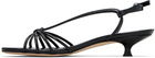 Aeyde Black Amara Patent Leather Heeled Sandals