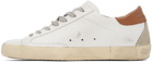 Golden Goose White & Brown Suede Super-Star Sneakers