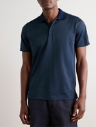 Canali - Slim-Fit Cotton-Piqué Polo Shirt - Blue