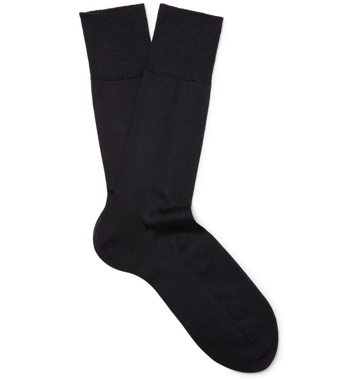 Photo: Falke - No. 4 Silk-Blend Socks - Midnight blue