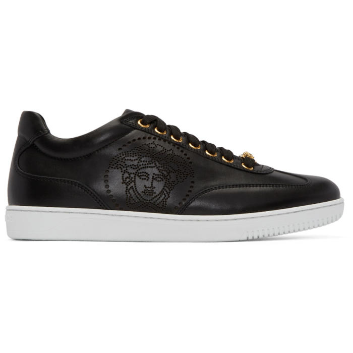 Versace Black Perforated Medusa Sneakers Versace