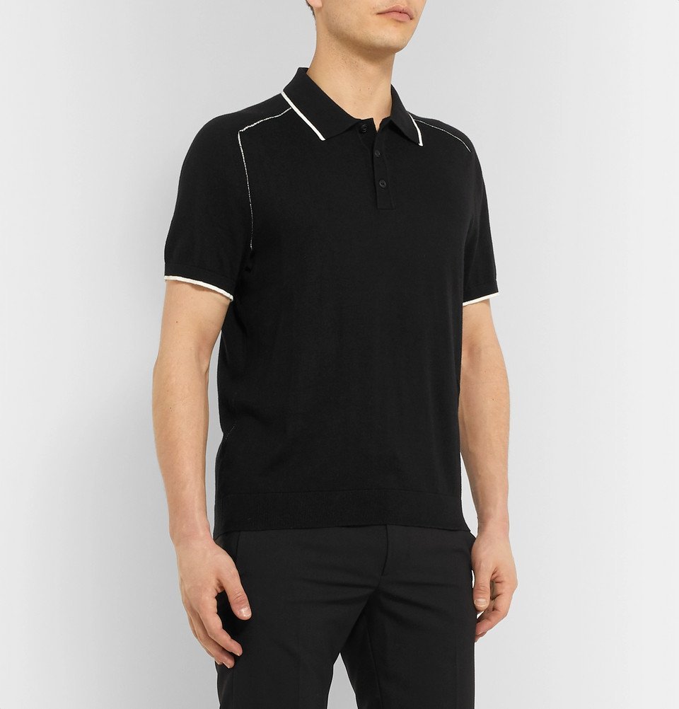 rag & bone - Evens Slim-Fit Cotton, Silk and Cashmere-Blend Polo Shirt ...