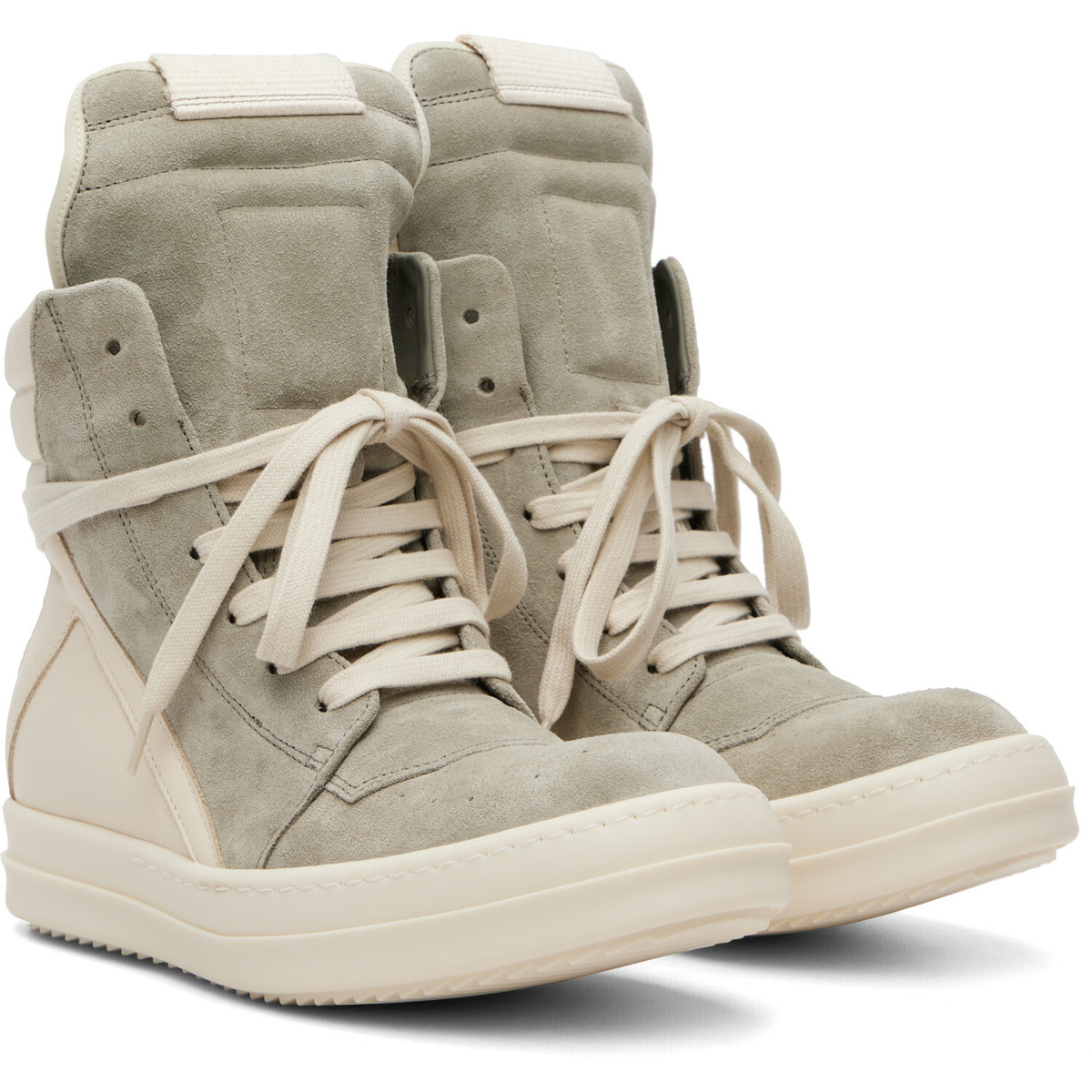 Rick Owens Off-White & Taupe Tower Geobasket Sneakers