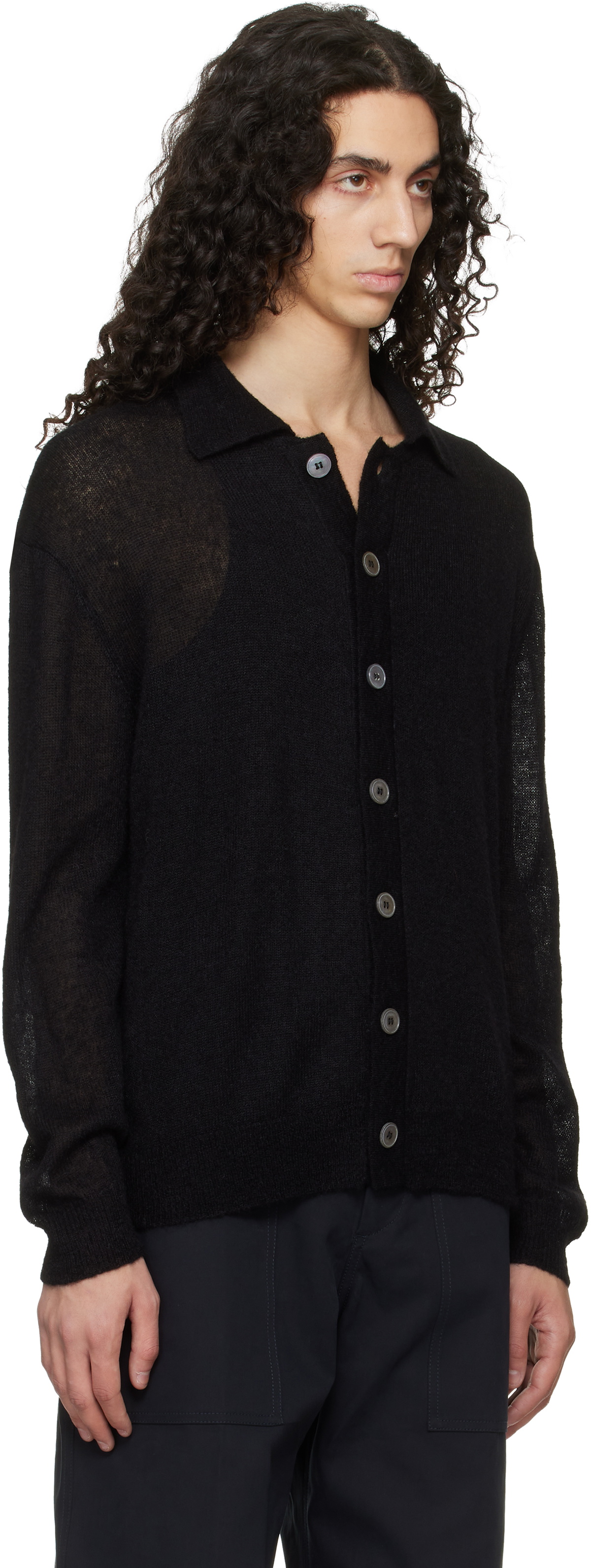 Studio Nicholson Black Hamto Kint Cardigan