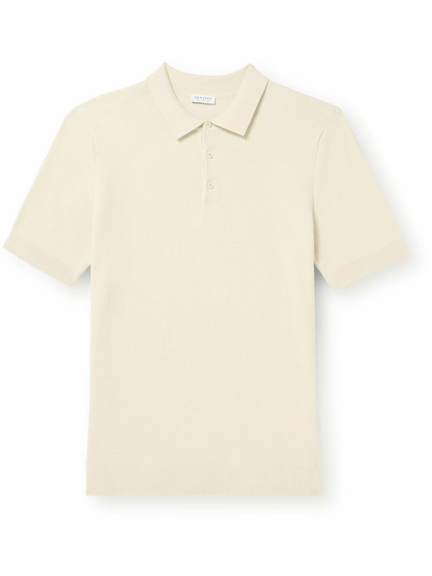 Photo: Sunspel - Ribbed Cotton Polo Shirt - White