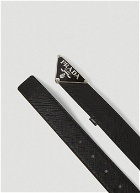 Logo Plaque Belt in Black