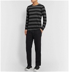 Velva Sheen - Striped Cotton-Blend Jersey T-Shirt - Charcoal